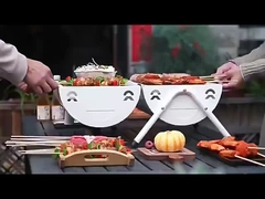 บาร์บีควีจ์หินถ่านหิน รถขนบุหรี่ บาร์บีควีจ์ พร้อมโต๊ะข้าง S / M / XL