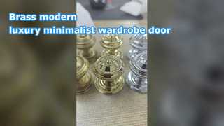 ทองเหลืองโมเดิร์นหรูหราMinimalistตู้เสื้อผ้าประตูเดี่ยวจับตู้ลิ้นชักตู้รองเท้าNordic S