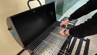 เตาย่างบาร์บีคิวถ่านกลางแจ้ง, เตาย่างบาร์บีคิวในลานวิลล่า, ใช้ในครัวเรือน 5-10 ชิ้น, ครอบคลุมขนาดใหญ่, ป้องกัน