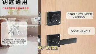 โลหะผสมสังกะสีจับล็อคสามบาร์จับอเมริกันที่เรียบง่ายห้องน้ำล็อคล็อคประตูห้องนอนจับb