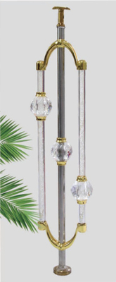 กลม Tube Acrylic Balustrade โพสต์ Crystal Staircase ระเบียงเสาเสาเสาสําหรับรั้ว Acrylic การออกแบบที่ทันสมัย