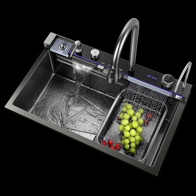 Wholesale Simple Design Custom Modern Rectangular Metal Brass Chrome Double Kitchen Sink สําหรับใช้ในบ้าน
