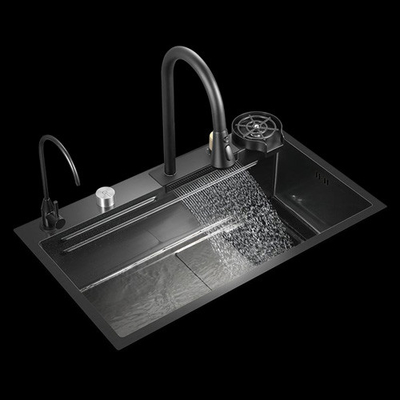 Wholesale Simple Design Custom Modern Rectangular Metal Brass Chrome Double Kitchen Sink สําหรับใช้ในบ้าน