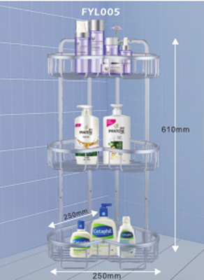 Wall-Mounted 2-tier Bathroom Shelves Triangle Storage Rack Bathroom Tripod Bathroom Shower Corner Shelf
