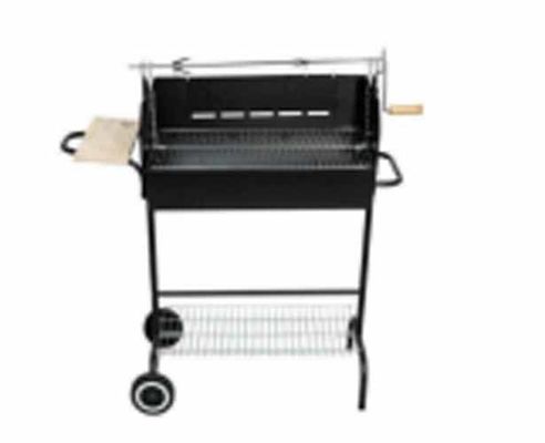 New Arrival Barrel Roast Chicken Charcoal Grill Black Oil Drum Trolley Barbeque Grill Outdoor Barbecue Grill