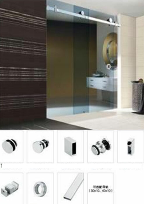 Contemporary Frameless-Type Sliding Glass Shower Room Customized Art Glass Side Opening Waterproof Bathroom for Courtyard Hotels