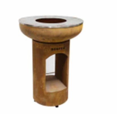 สวนครัว งานหนัก Corten Steel สะอาดต่อสิ่งแวดล้อม ไม้เผา BBQ Fire Pit Grill