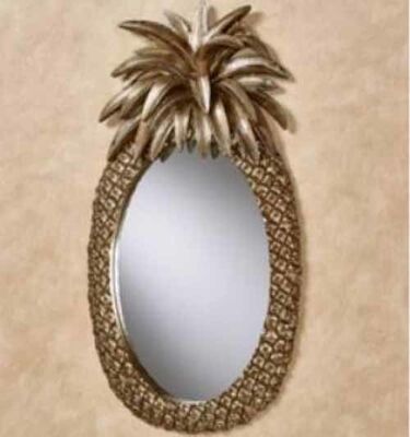 กระจกติดผนังตกแต่งกรอบ PU แบบกำหนดเอง สไตล์อาร์ตเดโค กระจกเงาไม่สมมาตรสำหรับห้องนั่งเล่น ห้องนอน กระจกตกแต่ง