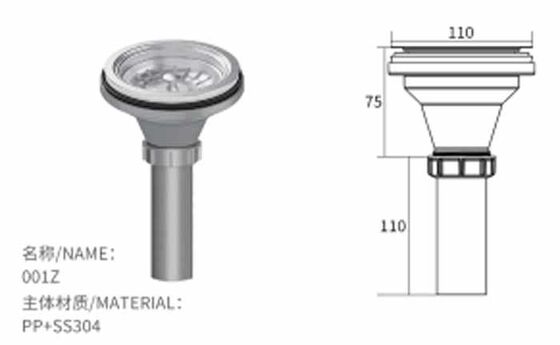 เครื่องระบายน้ําระบายน้ําถ้วยสแตนเลสสแตนเลสคุณภาพสูงทันสมัย สําหรับห้องครัว ระบายน้ําระบายน้ําท่อล้างสระระบายน้ําขยะ