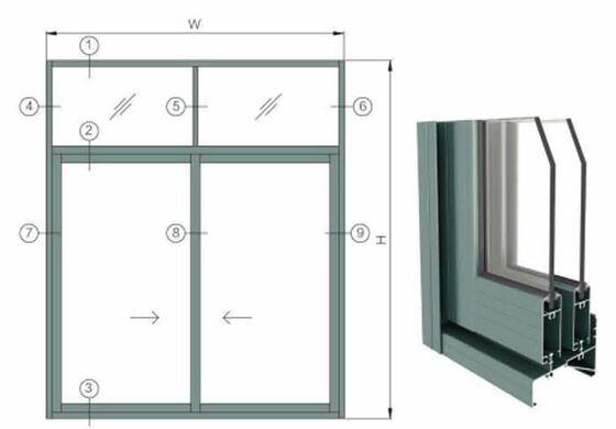 โปรไฟล์อลูมิเนียมสายเดียวกระจกคู่