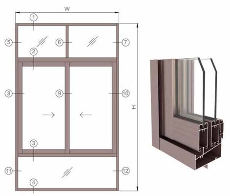 โปรไฟลอลูมิเนียมเคลือบด้วยผงสี OEM ทําให้กระจกและประตูที่เลื่อนได้เป็นที่นิยม โปรไฟลส่วนอลูมิเนียม