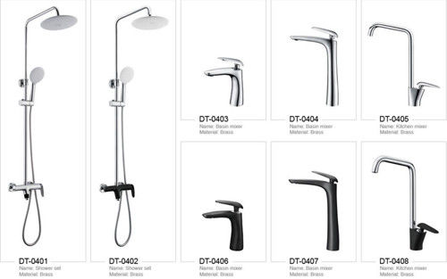 ก๊อกน้ำอ่างล้างหน้าแบบติดตั้งบนดาดฟ้า Chrome Bathroom Faucets